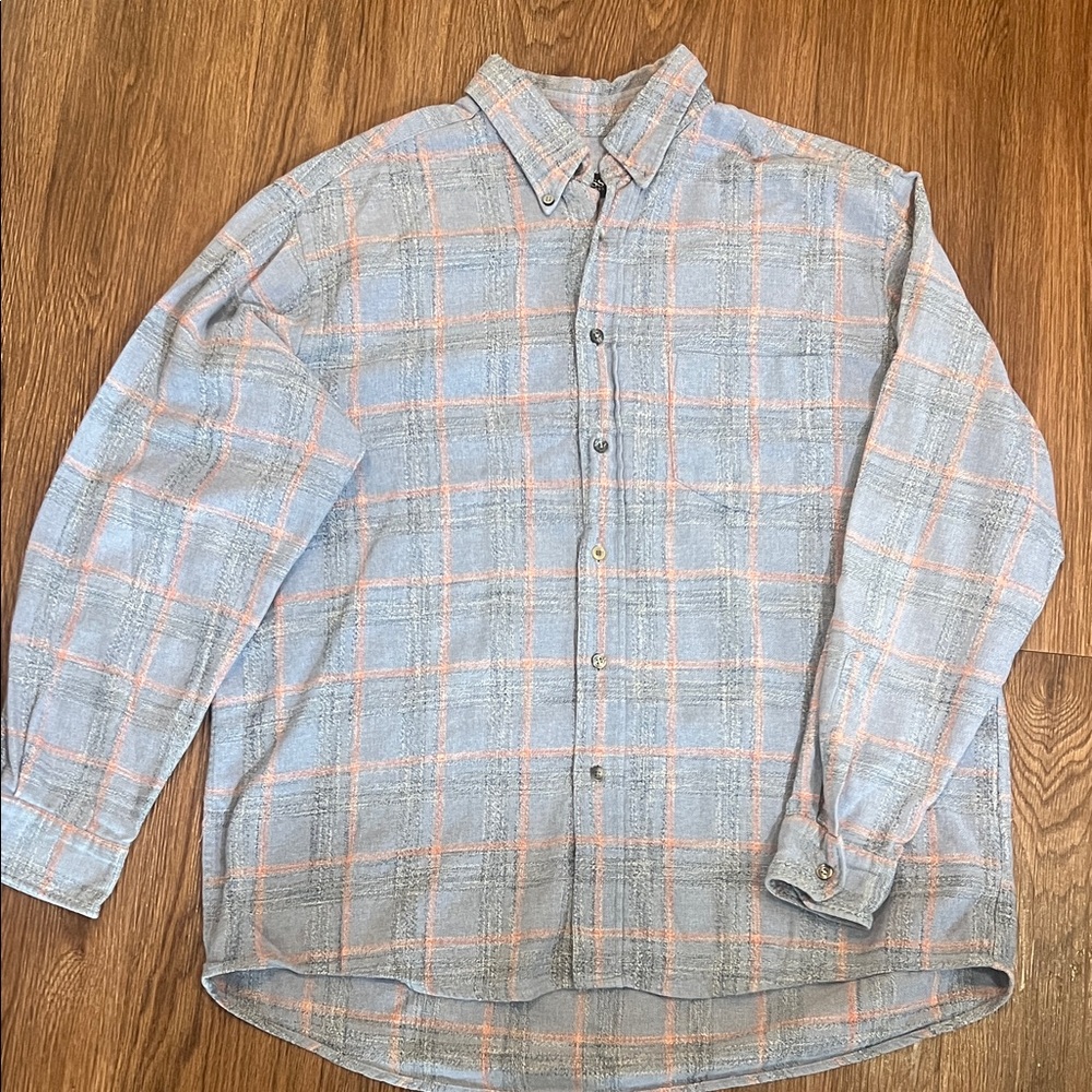 Hugo Boss Gray and Pink Plaid Casual Shirt